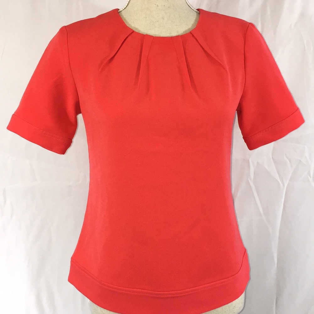 Classic Banana Republic jeweled collar coral top